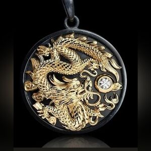 Dragon Gold Black Two-tone Necklace